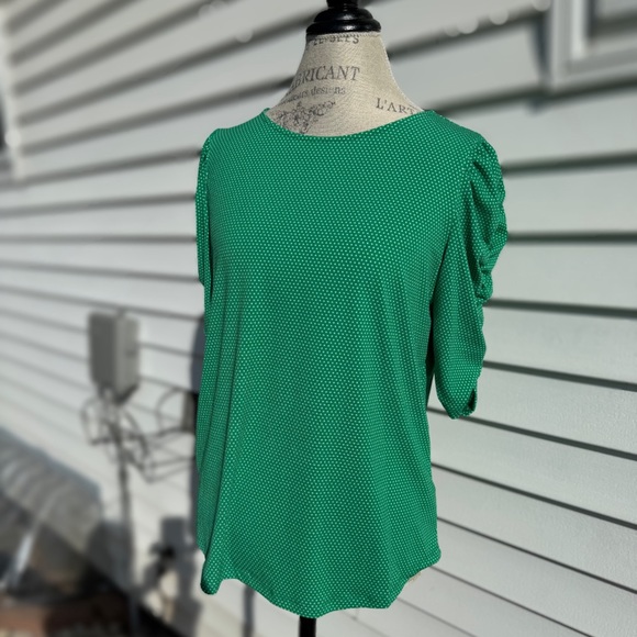 NWT Women’s Adrianna Papell Green Blouse - Picture 5 of 5